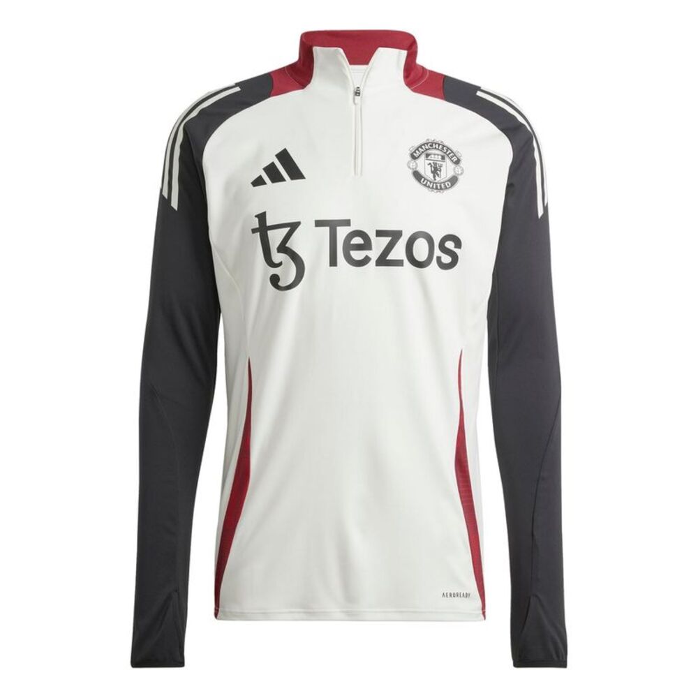 Adidas Womens/Ladies Trio 24 Manchester United FC Track Top / Off White/Black